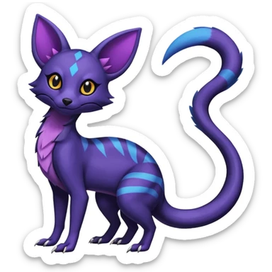 White Salandit-Umbreon-Genet-Noivern-Civet-Hybrid (Full body) sticker