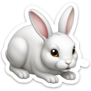 Lapin gris avec le bout d'une patte blanche sticker