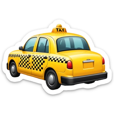 yellow taxi cab with black checkered pattern sticker