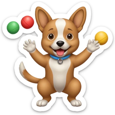 Dog juggling sticker