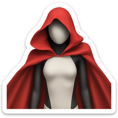 faceless mannequin flying with red a cape without hood sticker