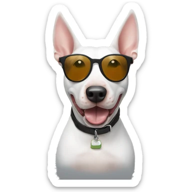 Bull terrier with sunglasses  sticker