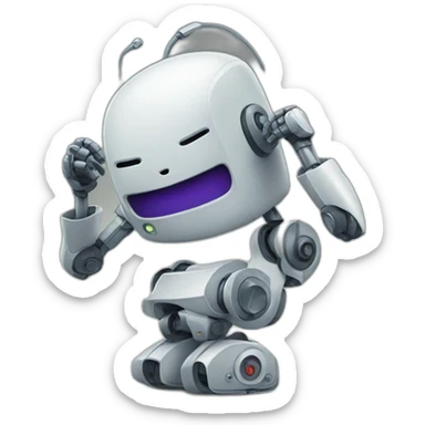 robot stressed about decisions sticker