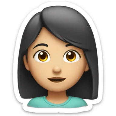 girl pointing to her temple thinking sticker