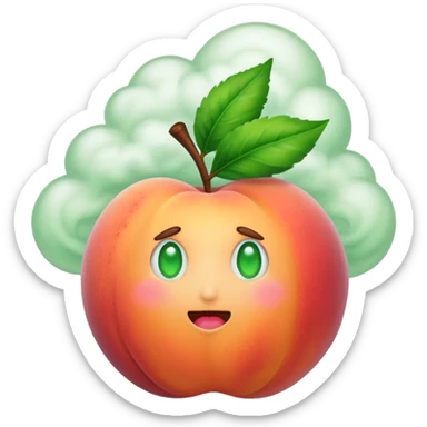 Peach with green gas sticker