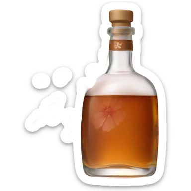 Whisky with pale pink flower sticker