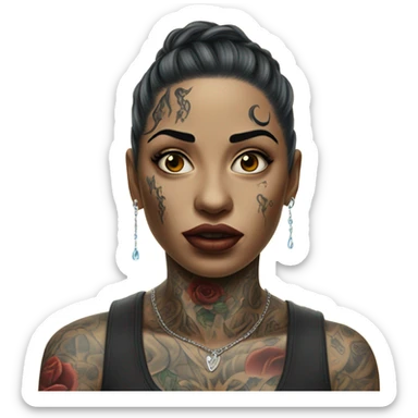 Hyper Realistic Beautiful tattooed woman crying reaching out to her boyfriend sticker