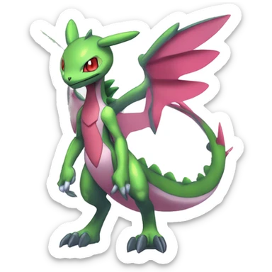 Anthro Cool Edgy Legendary Colorful Shy Shiny Fakemon-Pokémon-Genesect-Flygon-Fantasy-Creature With Full Body Detailed High Quality sticker
