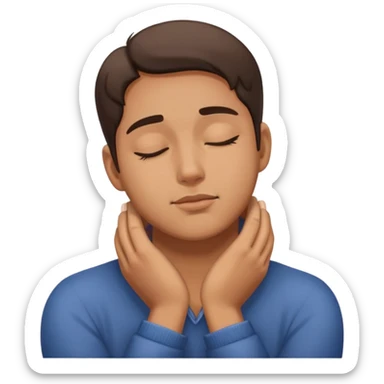 somone with there hands around neck eyes closed sticker