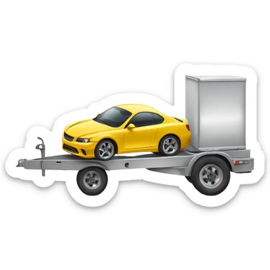 Race car towing trailer sticker