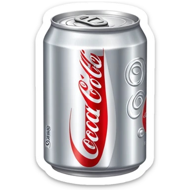 aluminum can on side coke dented sticker