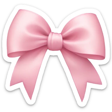 light pink ribbon bow sticker