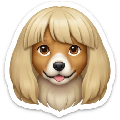 A dog with a wig on  sticker