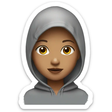 short hair girl with hoodie sticker