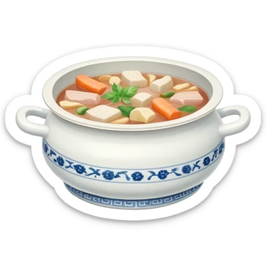 Gentle colored traditional hotpot with pale tones sticker