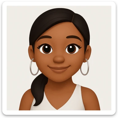 turn the second man in emoji style of the 1st image, match the facial features and match dressing style of the 2nd image, she is wearing white tank top lose sticker