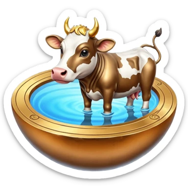 saturn planet with human feet with cow head sticker
