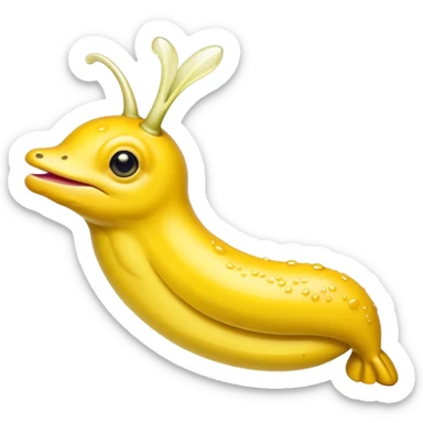 Banana slug that’s sassy with lip filler  sticker