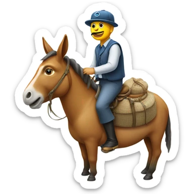 A fish riding a donkey sticker