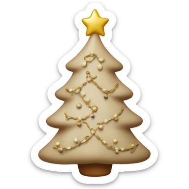 beige christmas tree toy sticker