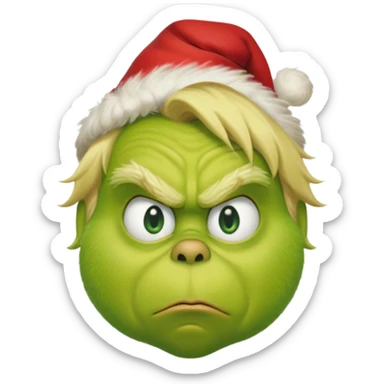 Grinch with blonde hair sticker