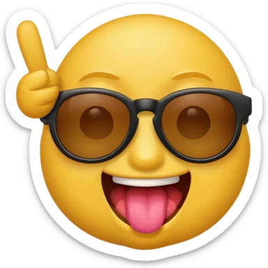 Fassa um emoji simples aquele da carinha amarelo de óculos escuro dando uma língua bem ofensiva e mostrando o dedo do meio da mesma forma sticker