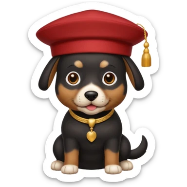 black suited dog with fes hat sticker