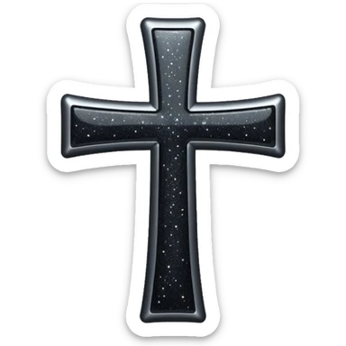 Glitter black cross sticker