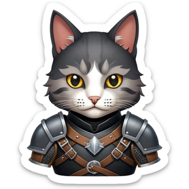 Cat witcher black sticker