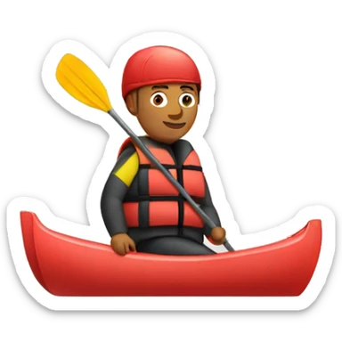 man wearing Red kayaking lifejacket sticker
