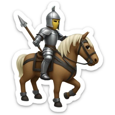 The glass knight rides a wooden horse sticker