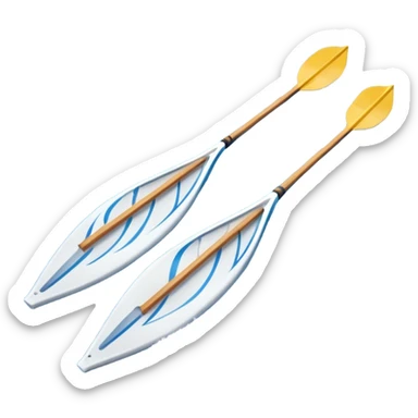 An icon showing a close-up of crossed oars, a sleek racing shell, and rippling water, symbolizing rowing. The design includes droplets in motion and a streamlined boat tip cutting through waves. Transparent background emphasizes strength, precision, and the spirit of competitive rowing sticker