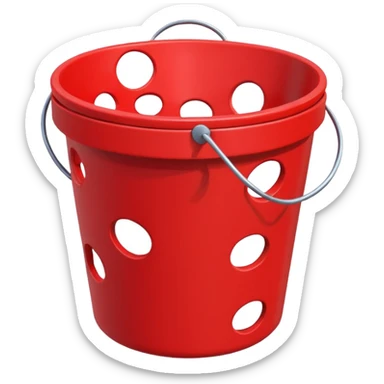 red bucket with holes sticker