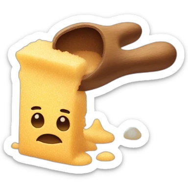 Scraping sugar off sticker