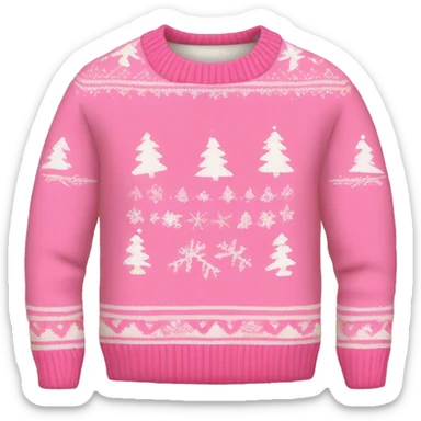pink ugly Christmas sweater sticker