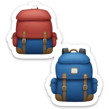 sac à dos voyage rouge et bleu  sticker