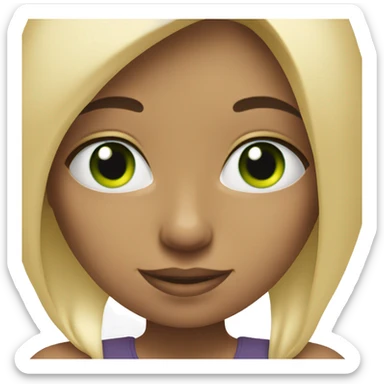 A blonde girl with green eyes doing yoga sticker