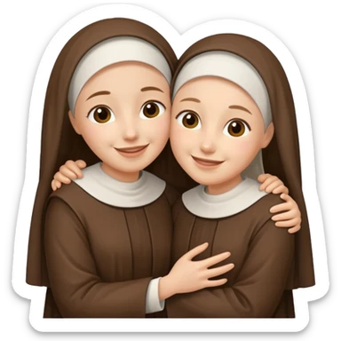 Hugging carmelitan sister love sticker