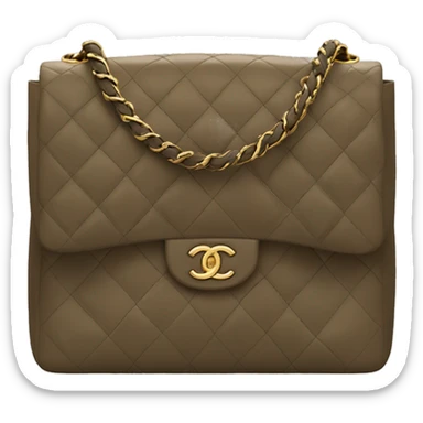 Chanel Flap Bag Color dark khaki brown  sticker