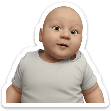 bald boy in t-shirt sticker
