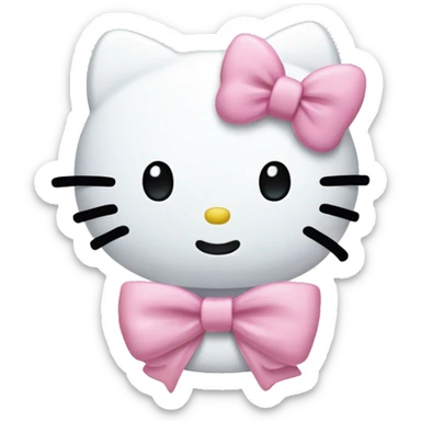 Hello kitty face with light pink bow sticker