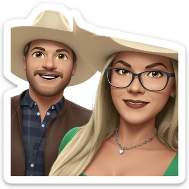 happy duo with style sticker