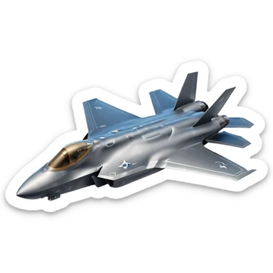 F-35 fighter jet in flight with no background. sticker