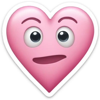 A cute pink heart shaped like a moon sticker