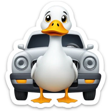 Duck in a car sticker