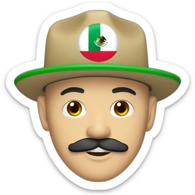 Skinhead in five-panel cap with Mexican style mustache sticker