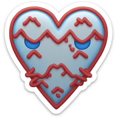 heart colored with blue and red  sticker