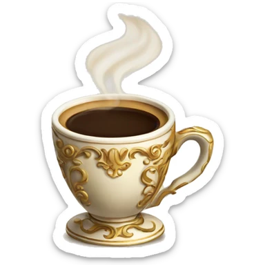 vintage fancy Coffee cup sticker