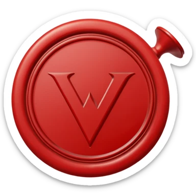 wax seal with a check mark sticker