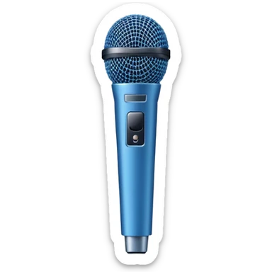 A blue front microphone with no details or buttons. Minimalist design, focusing on the simple, clean shape of the microphoneils sticker